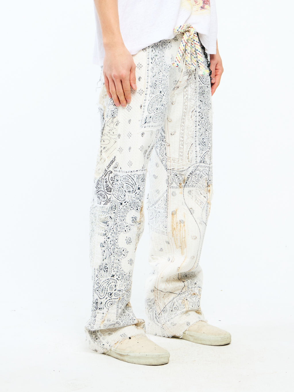 SASHIKO PANTS - WHITE