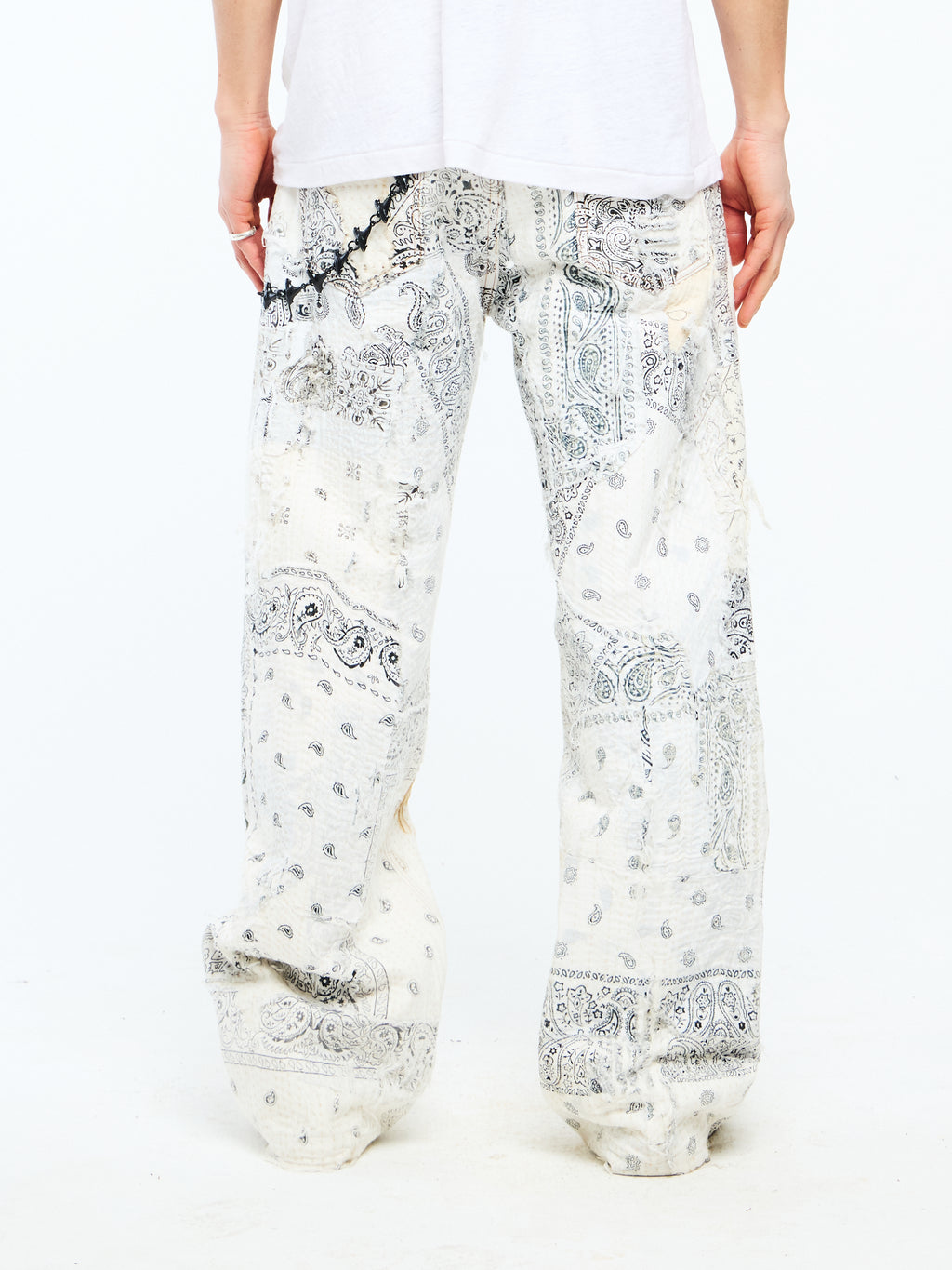 SASHIKO PANTS - WHITE