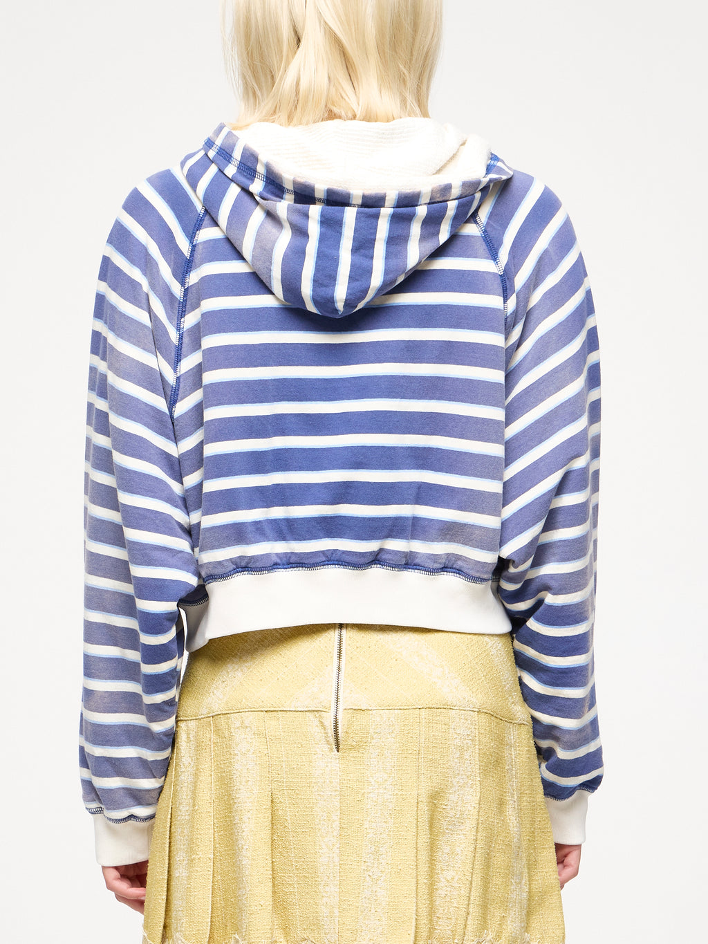 STRIPED THERMAL HOODIE - BLUE
