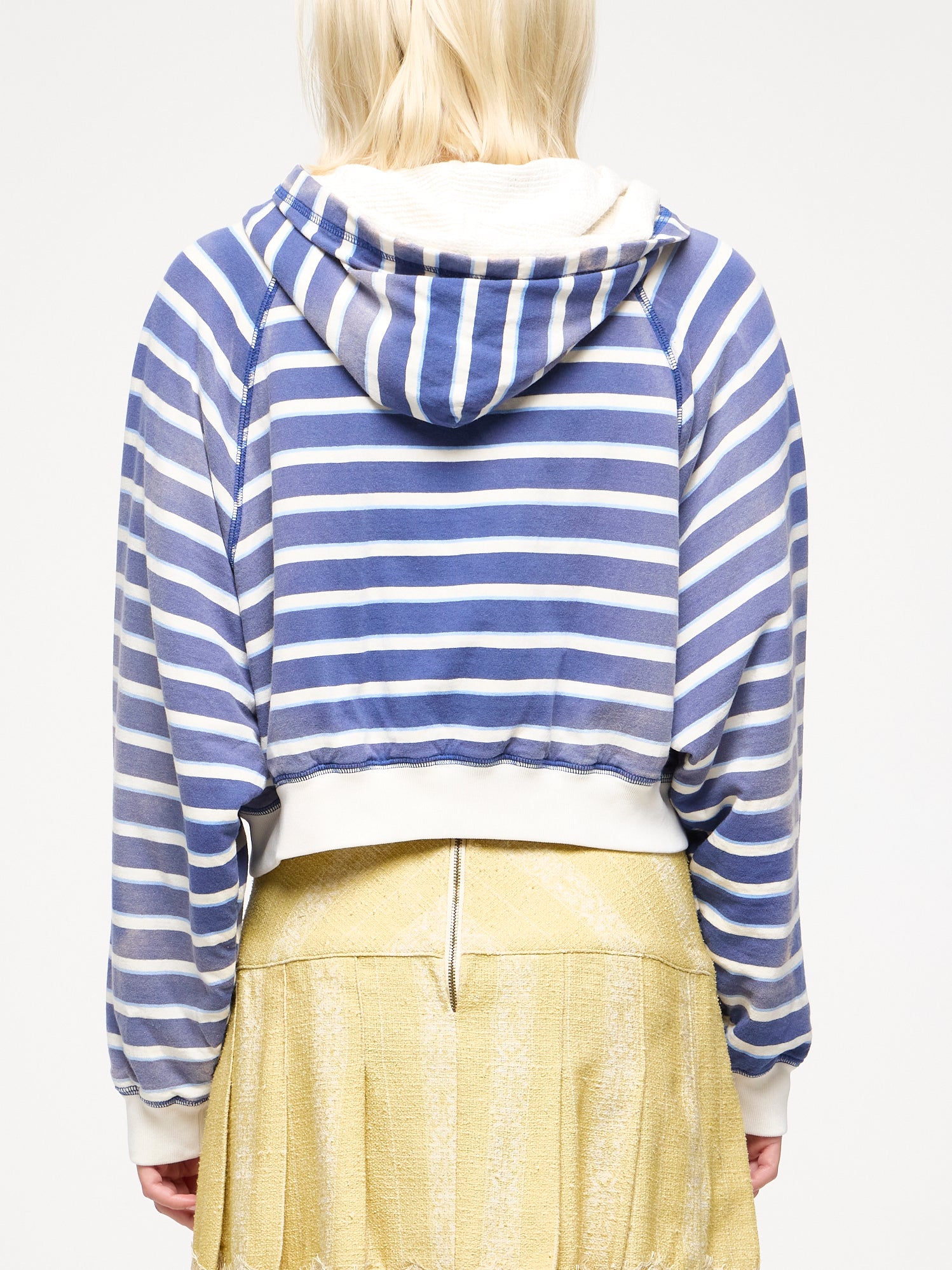 STRIPED THERMAL HOODIE - BLUE