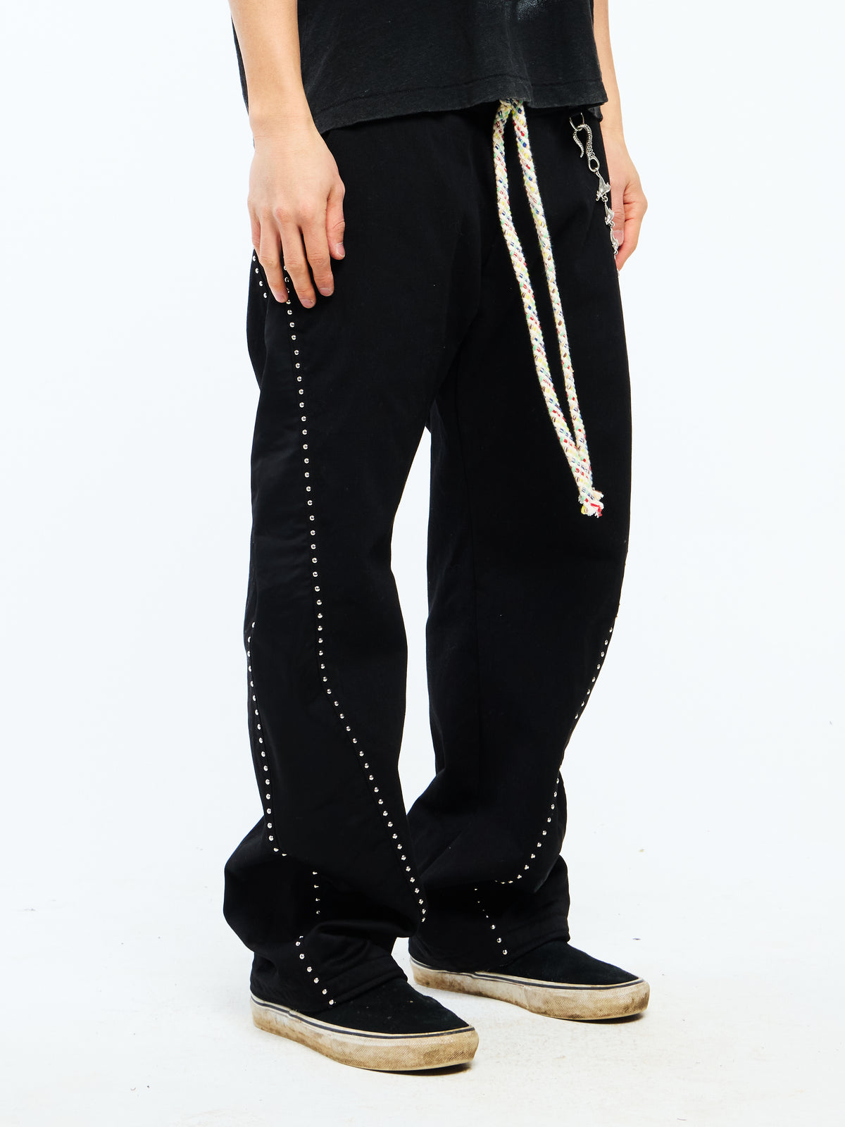 SILVER ROSARY PANTS - BLACK