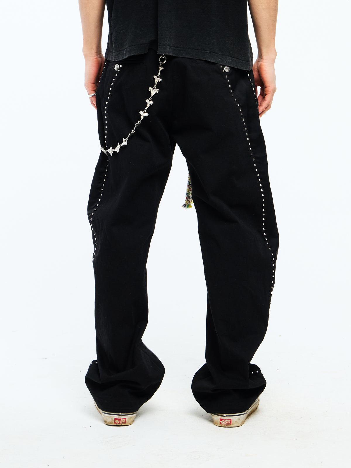SILVER ROSARY PANTS - BLACK