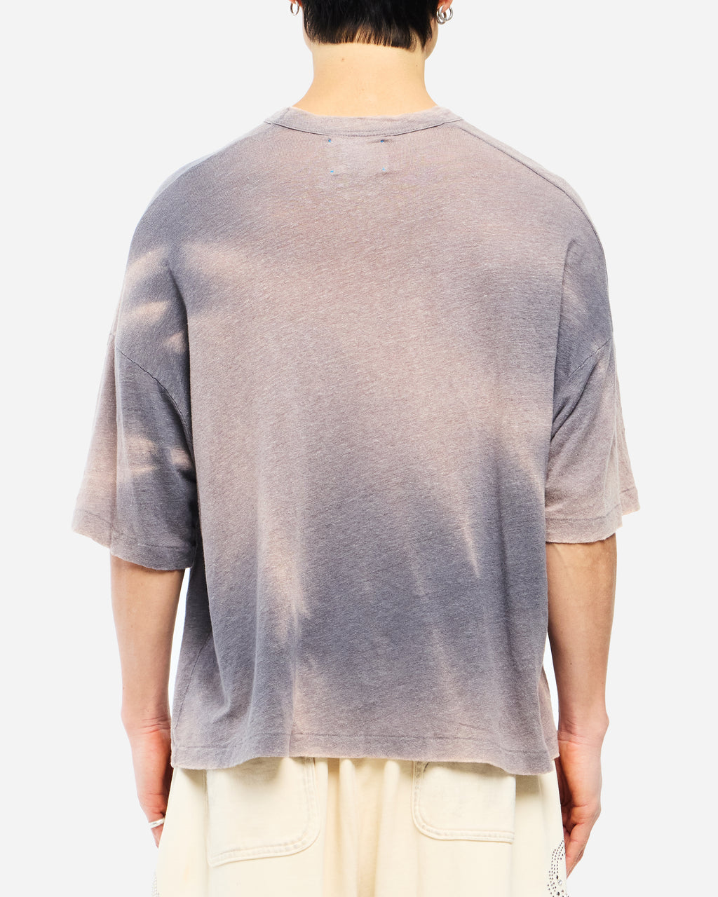 PRAYER HANDS SHORT SLEEVE LINEN SHIRT - GREY