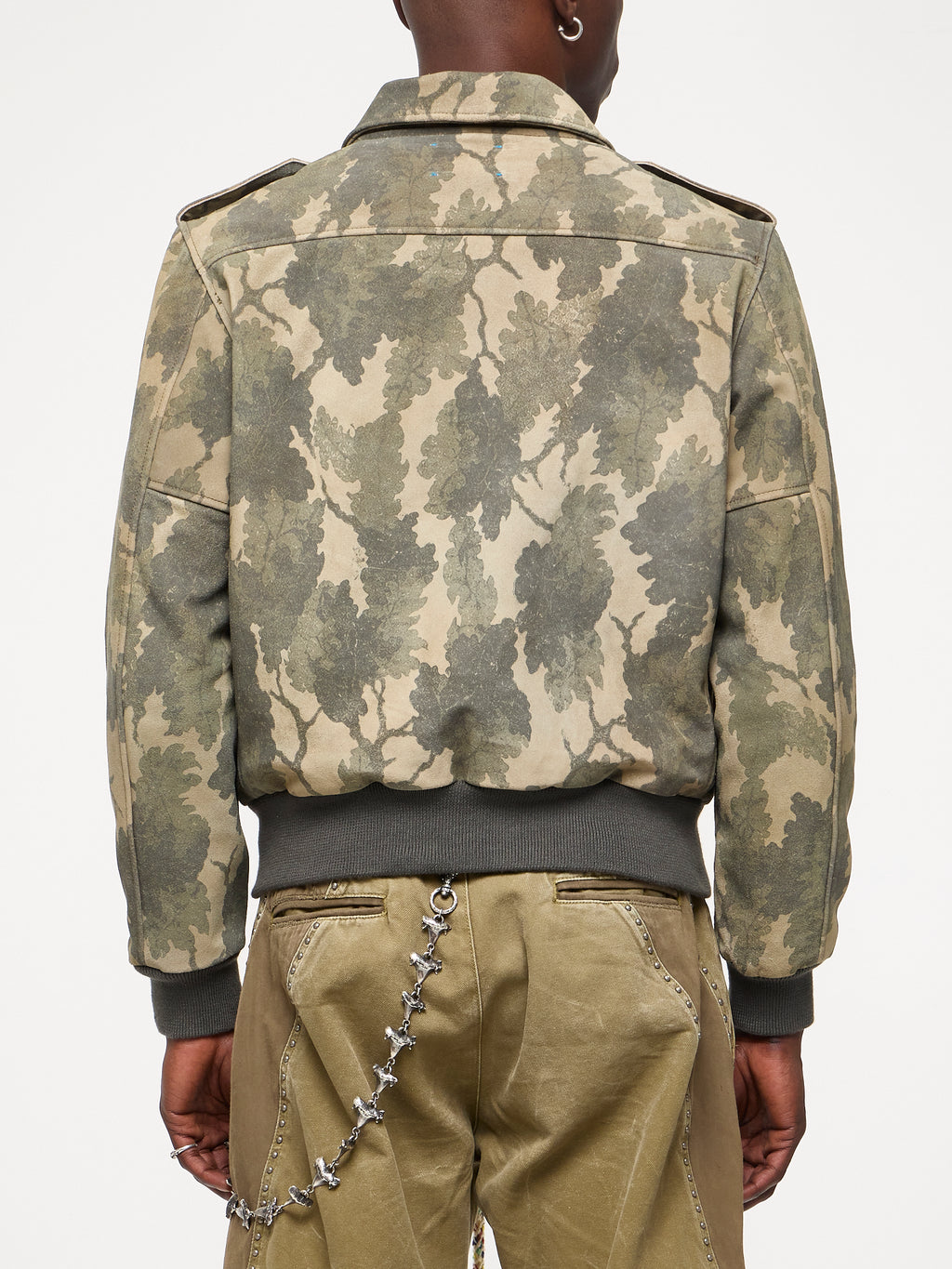 SUEDE PRINT BOMBER - CAMO