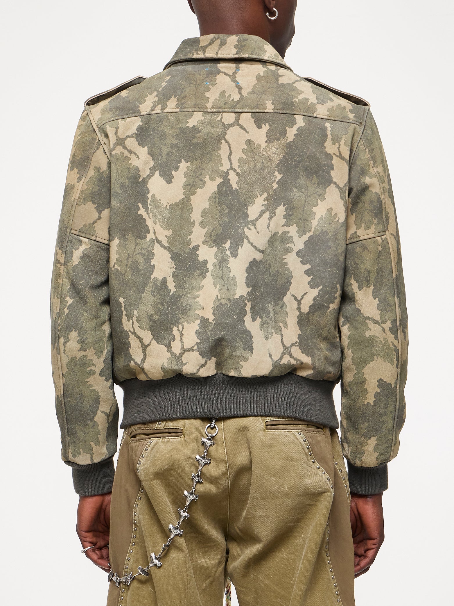 SUEDE PRINT BOMBER - CAMO