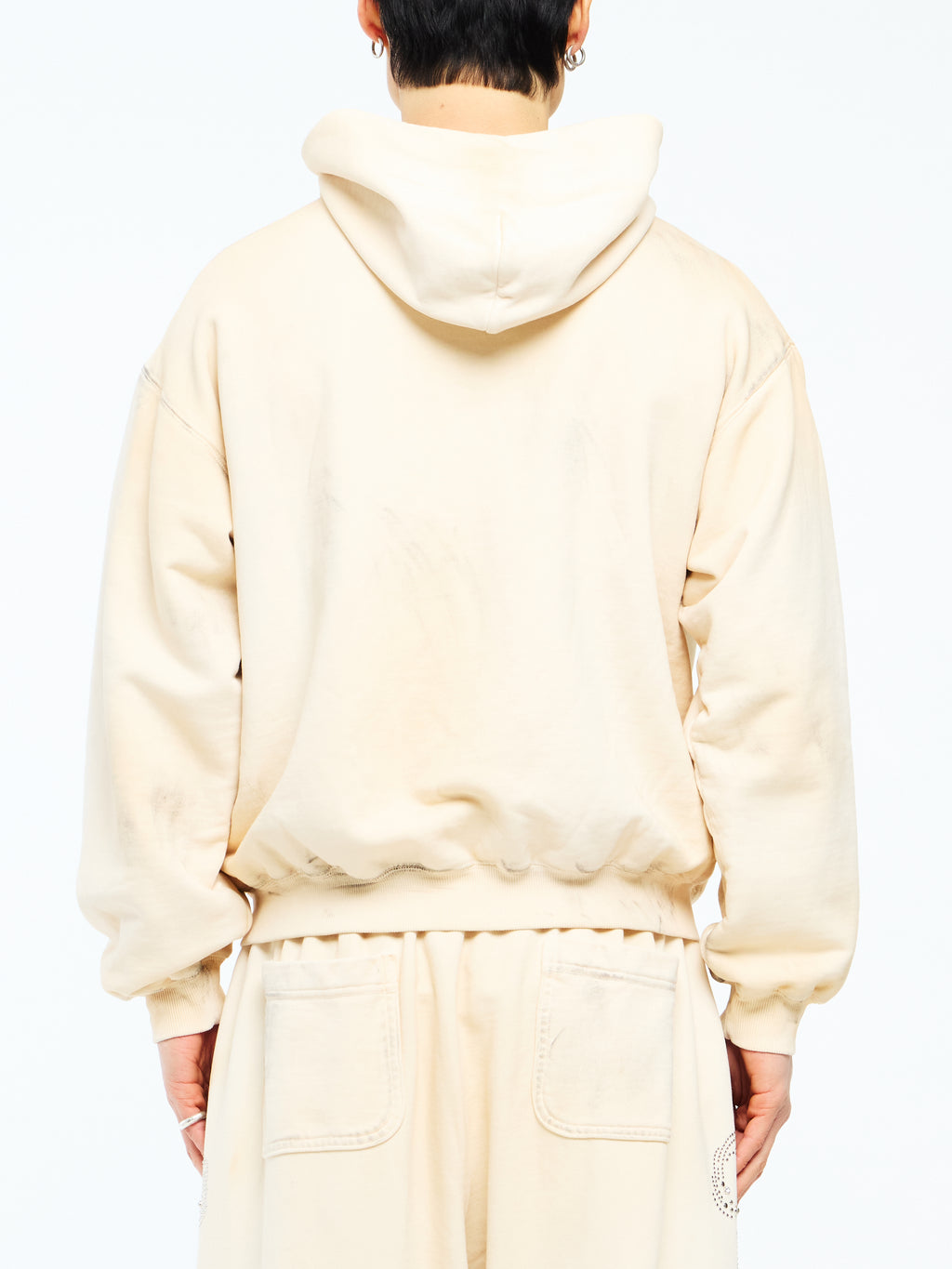 THERMAL LINED CRYSTAL ZIP UP - DIRTY WHITE