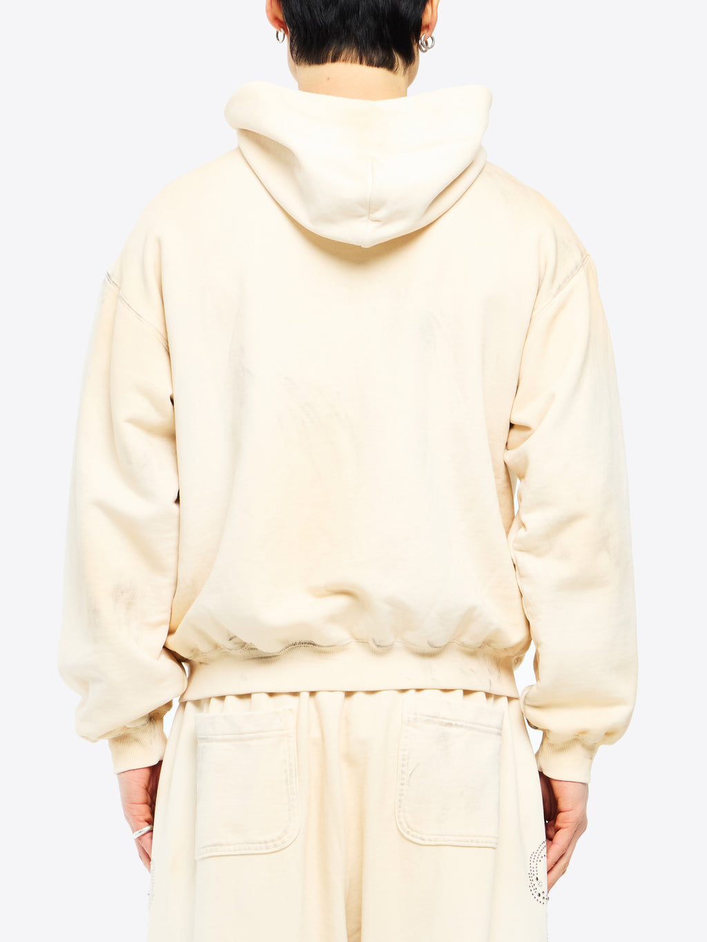 THERMAL LINED CRYSTAL ZIP UP - DIRTY WHITE