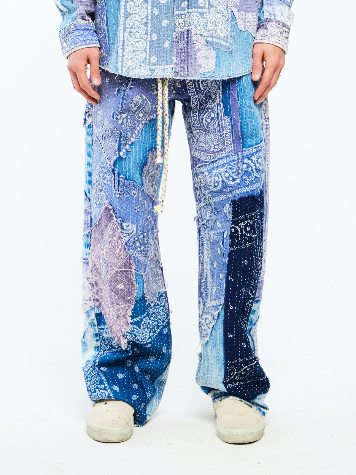 SASHIKO PANTS - BLUE