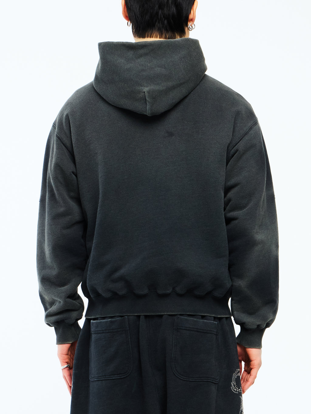 THERMAL LINED CRYSTAL ZIP UP - BLACK