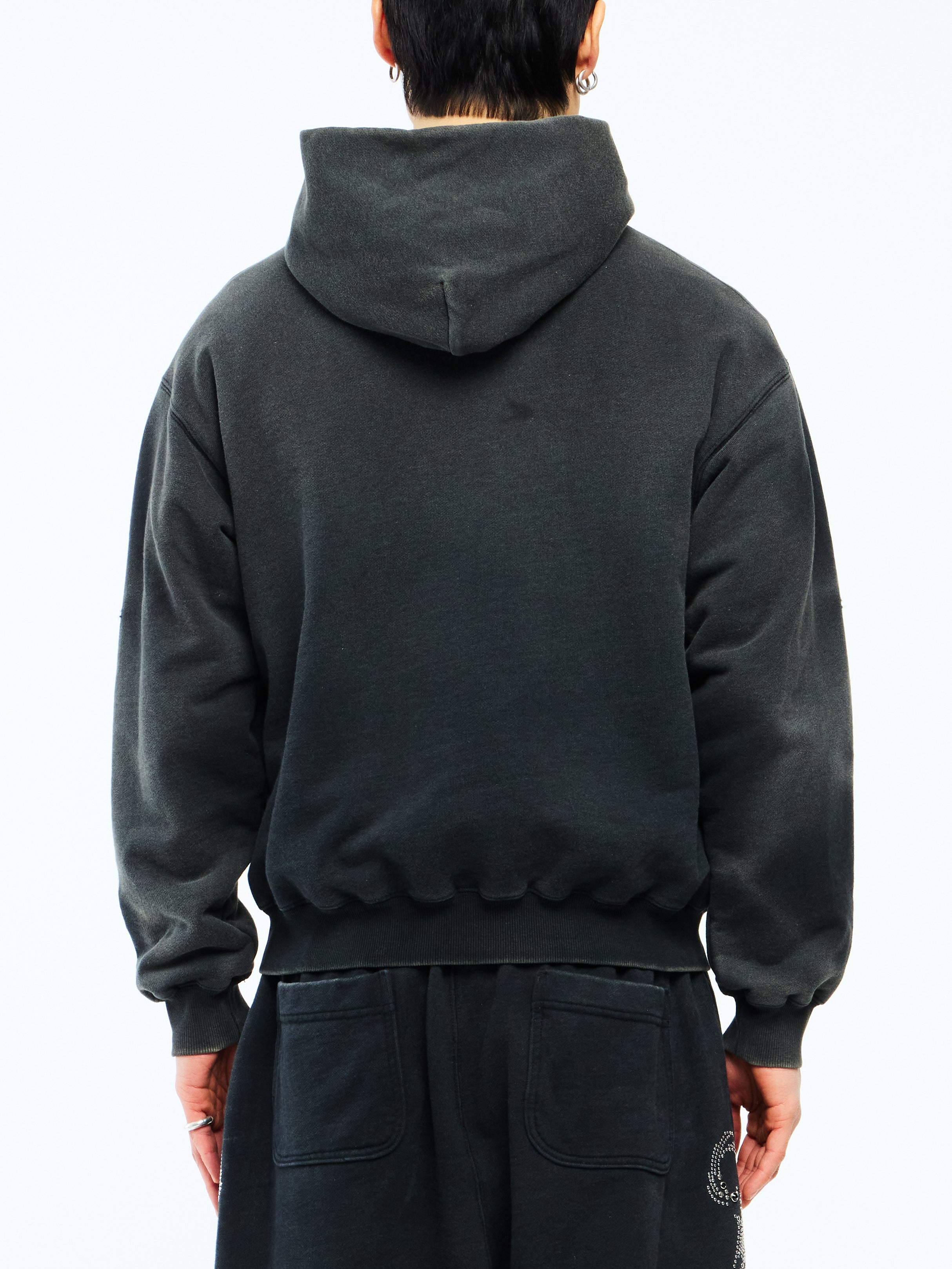 THERMAL LINED CRYSTAL ZIP UP - BLACK
