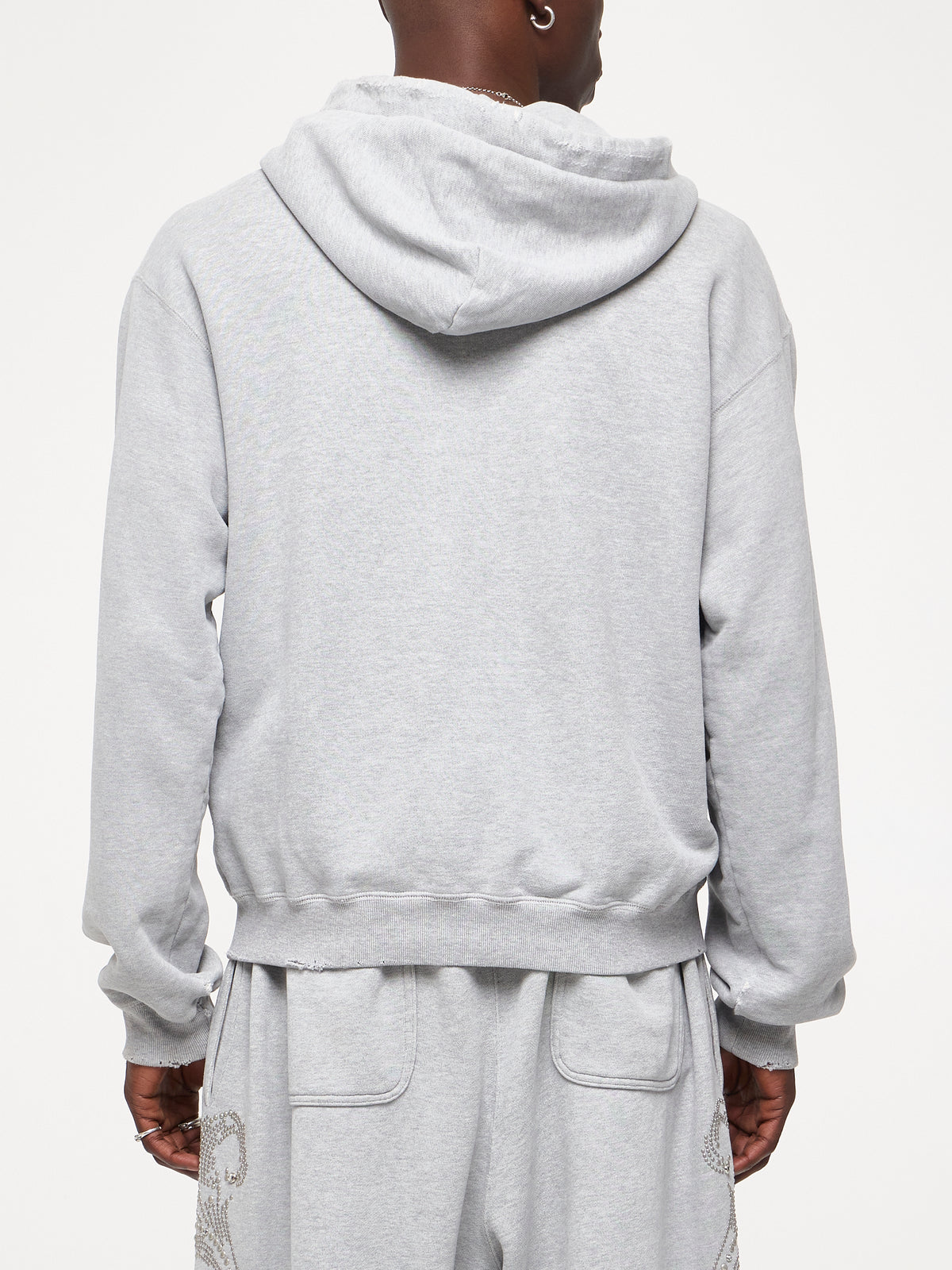 STUDDED THERMAL LINED ZIP UP - HEATHER GREY