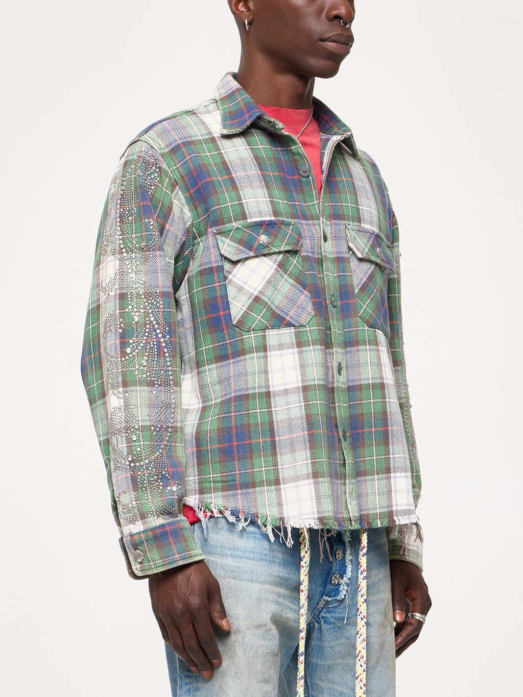 VINTAGE STUDDED FLANNEL - GRASS