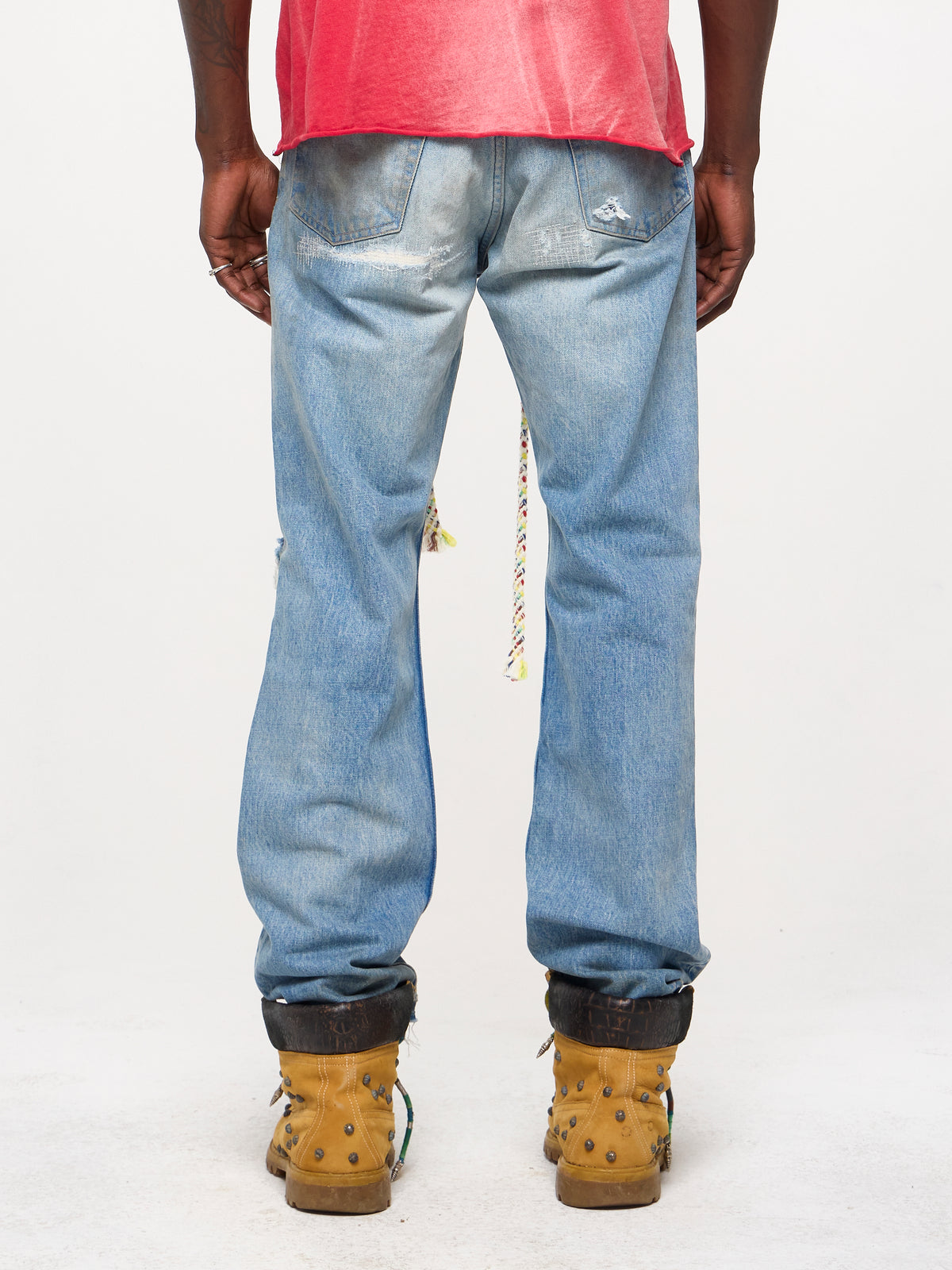 STRAIGHT LEG DENIM JEANS - WAVES WASH