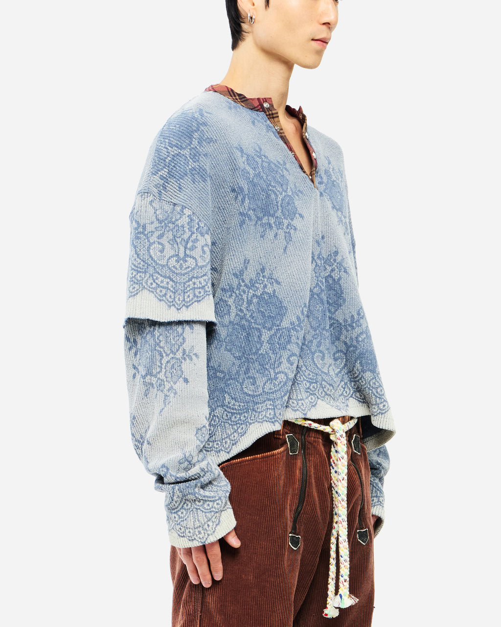 KNIT DOUBLE LAYER LS - BLUE