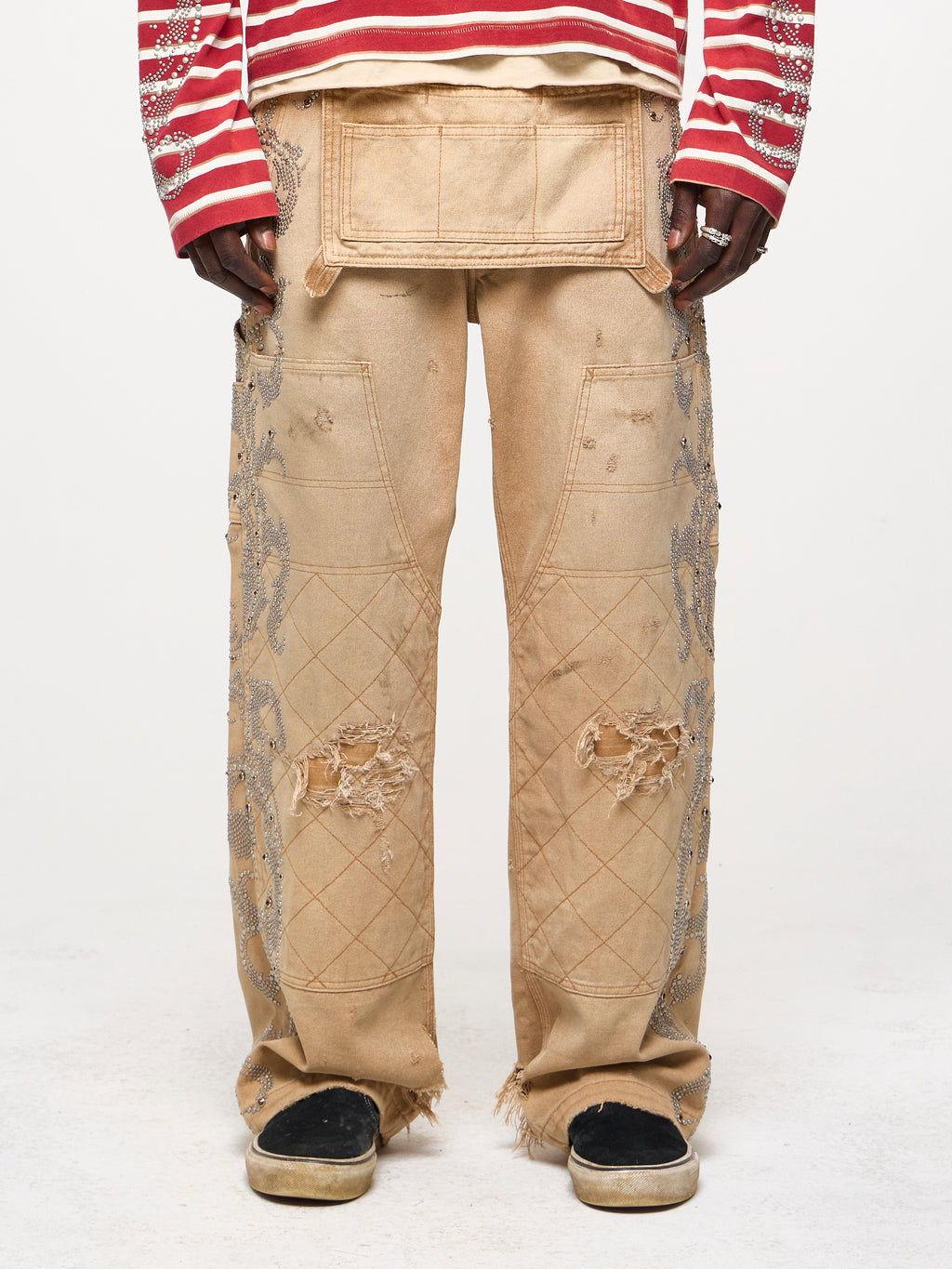 CANVAS DOUBLE KNEES - BROWN