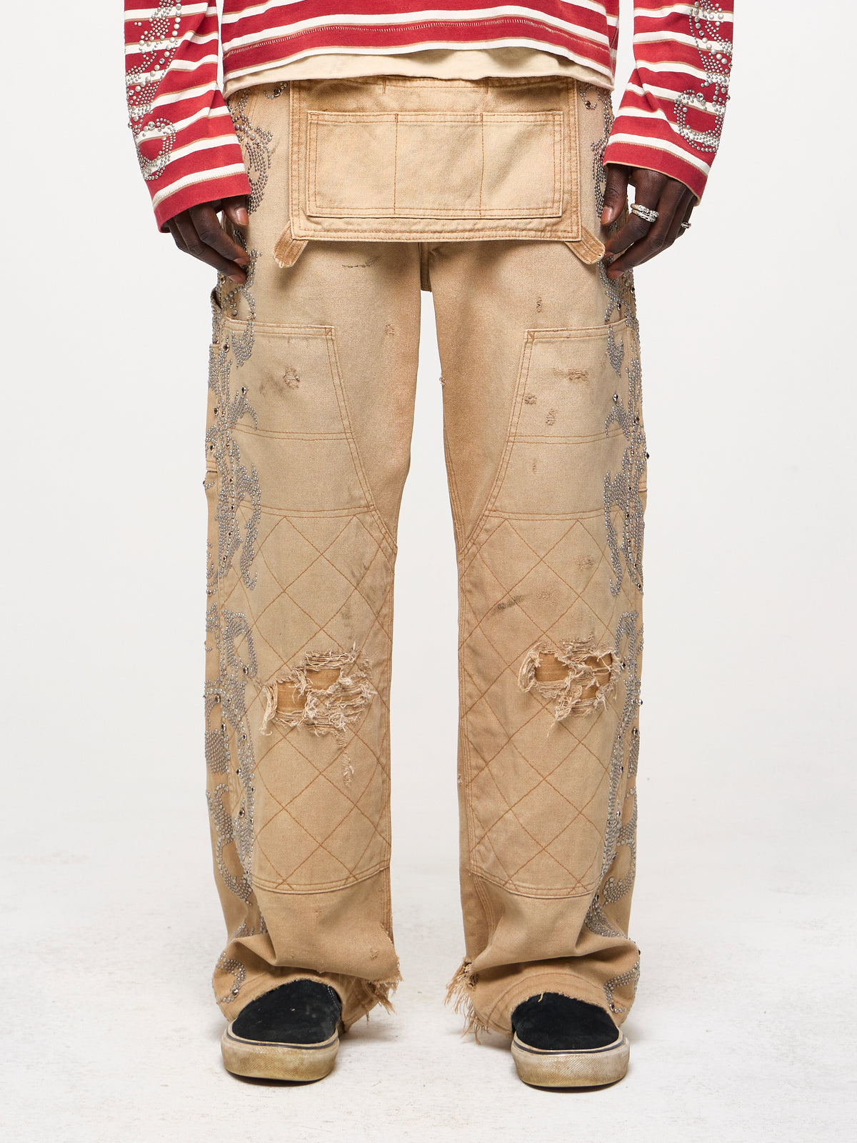 CANVAS DOUBLE KNEES - BROWN