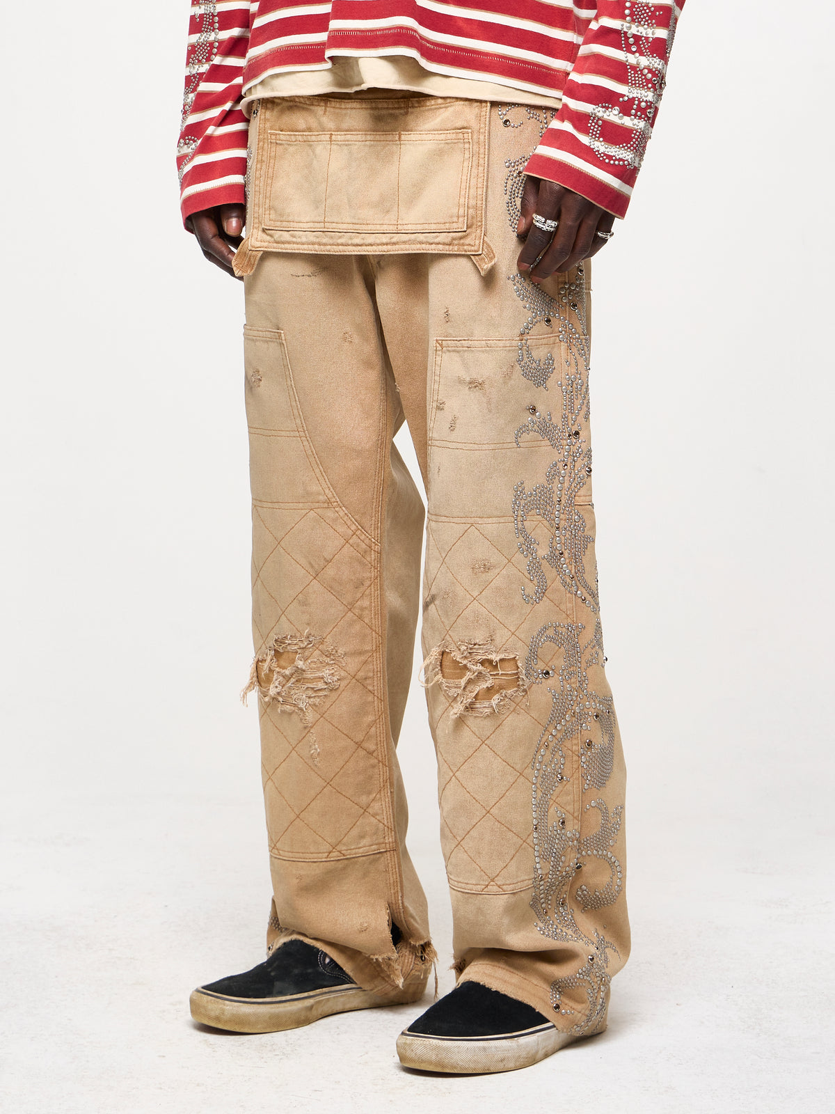 CANVAS DOUBLE KNEES - BROWN