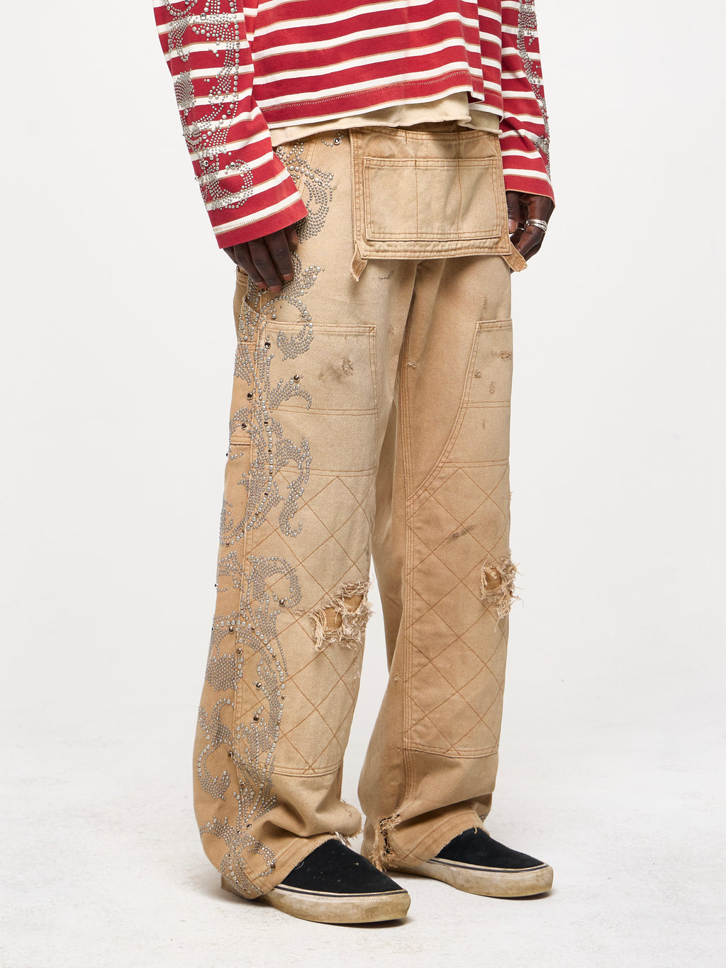 CANVAS DOUBLE KNEES - BROWN