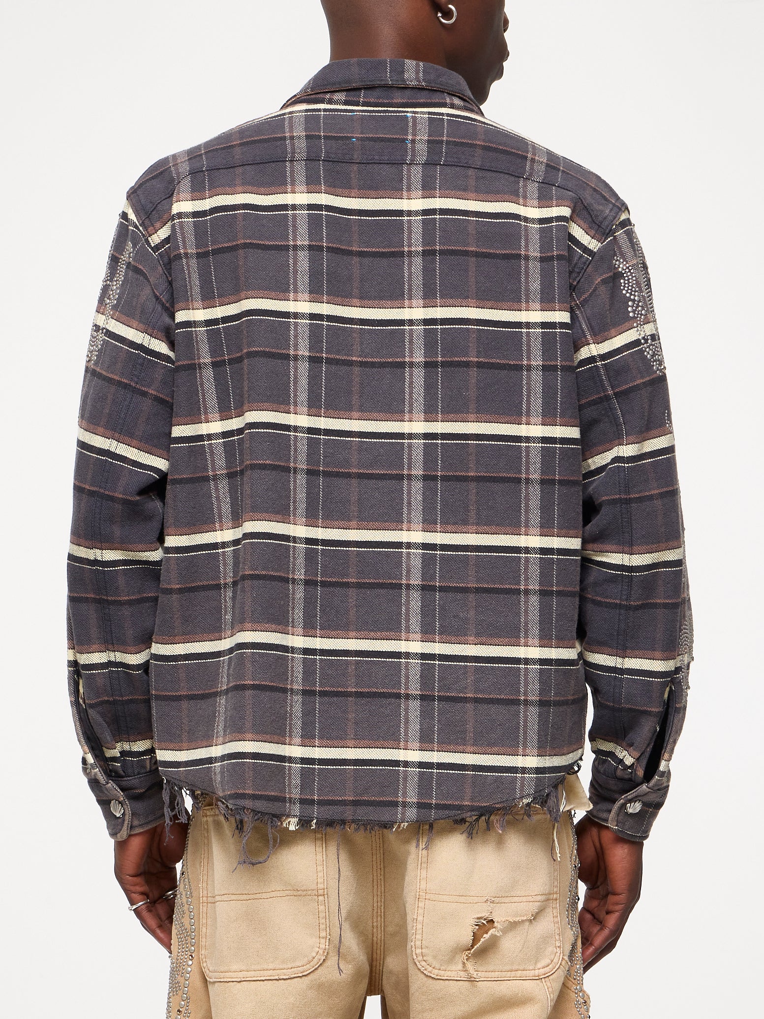 VINTAGE STUDDED FLANNEL - ONYX BLACK