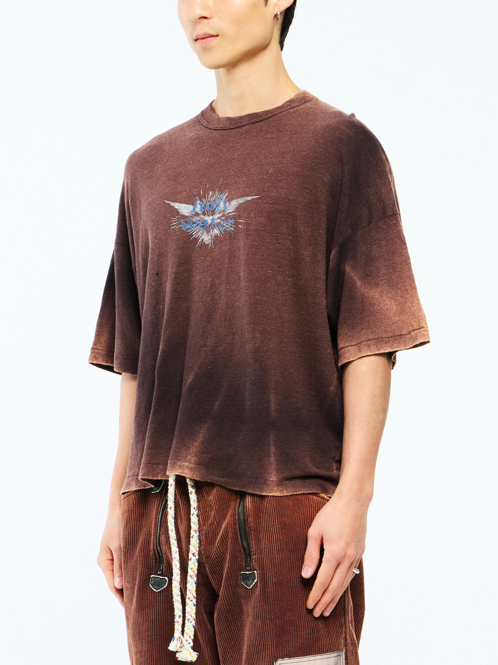 HOLY WATER SHORT SLEEVE LINEN SHIRT - BROWN