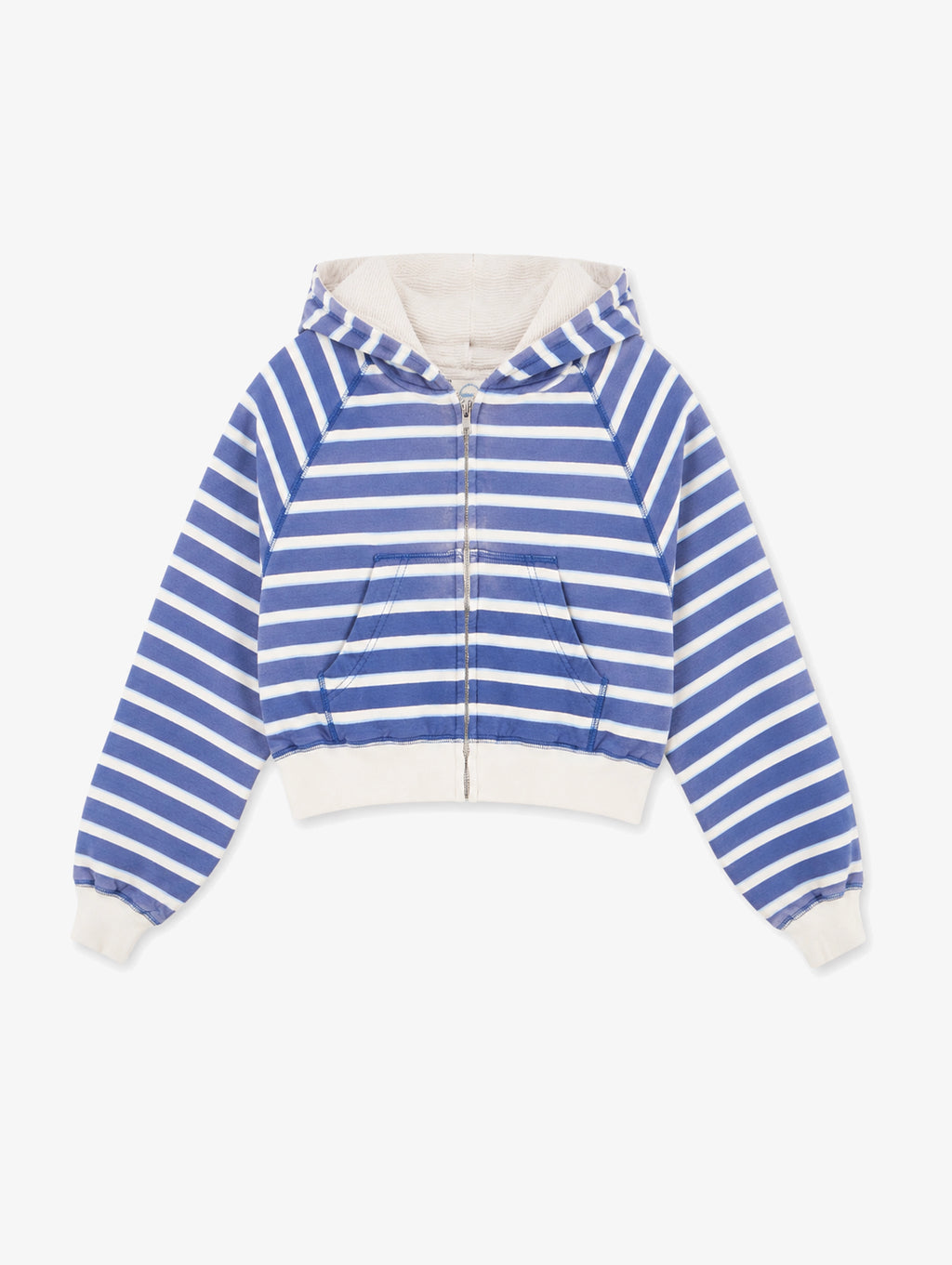 STRIPED THERMAL HOODIE - BLUE