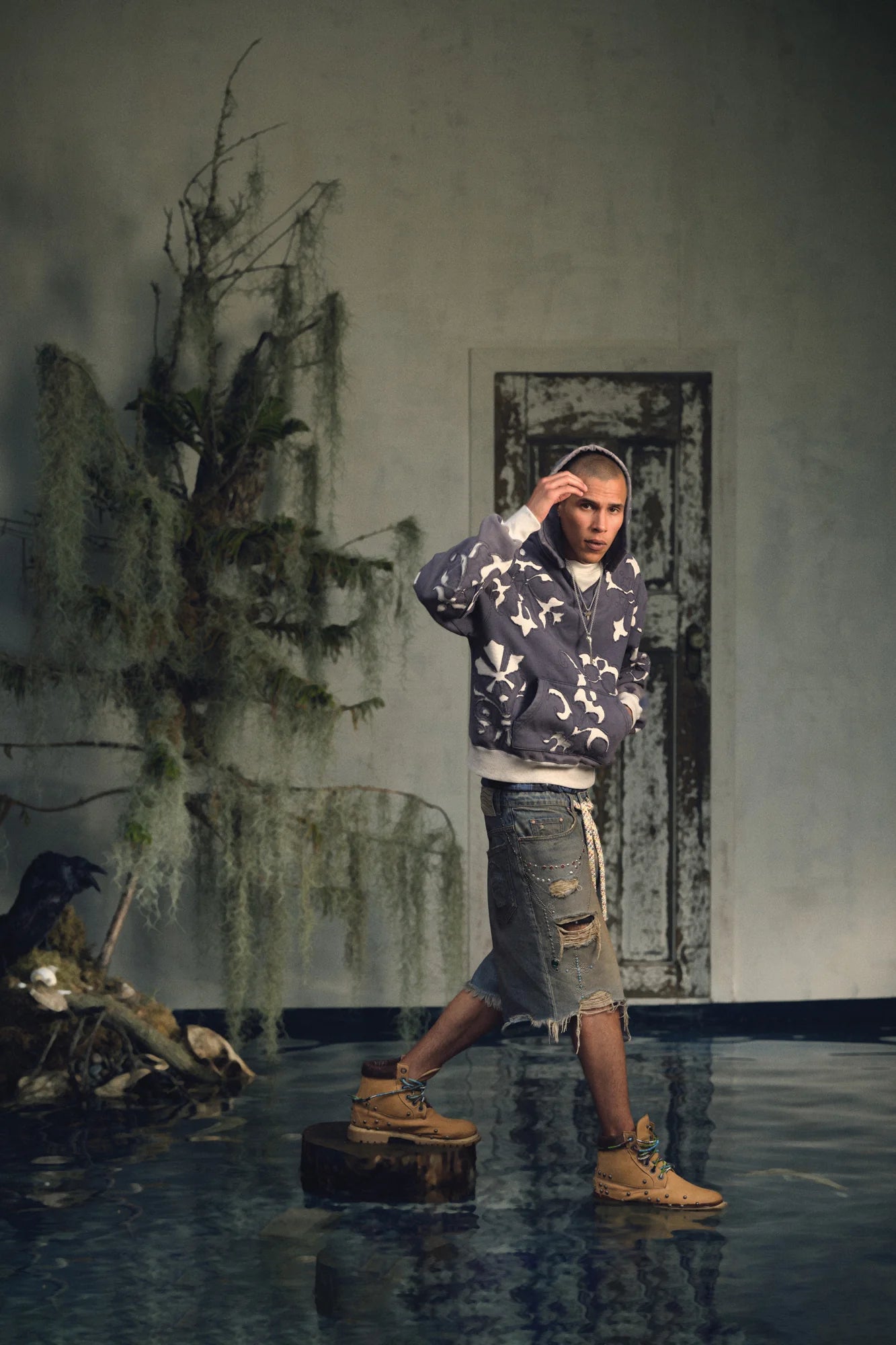 VICTORIAN CHAIN DENIM SHORT - INDIGO