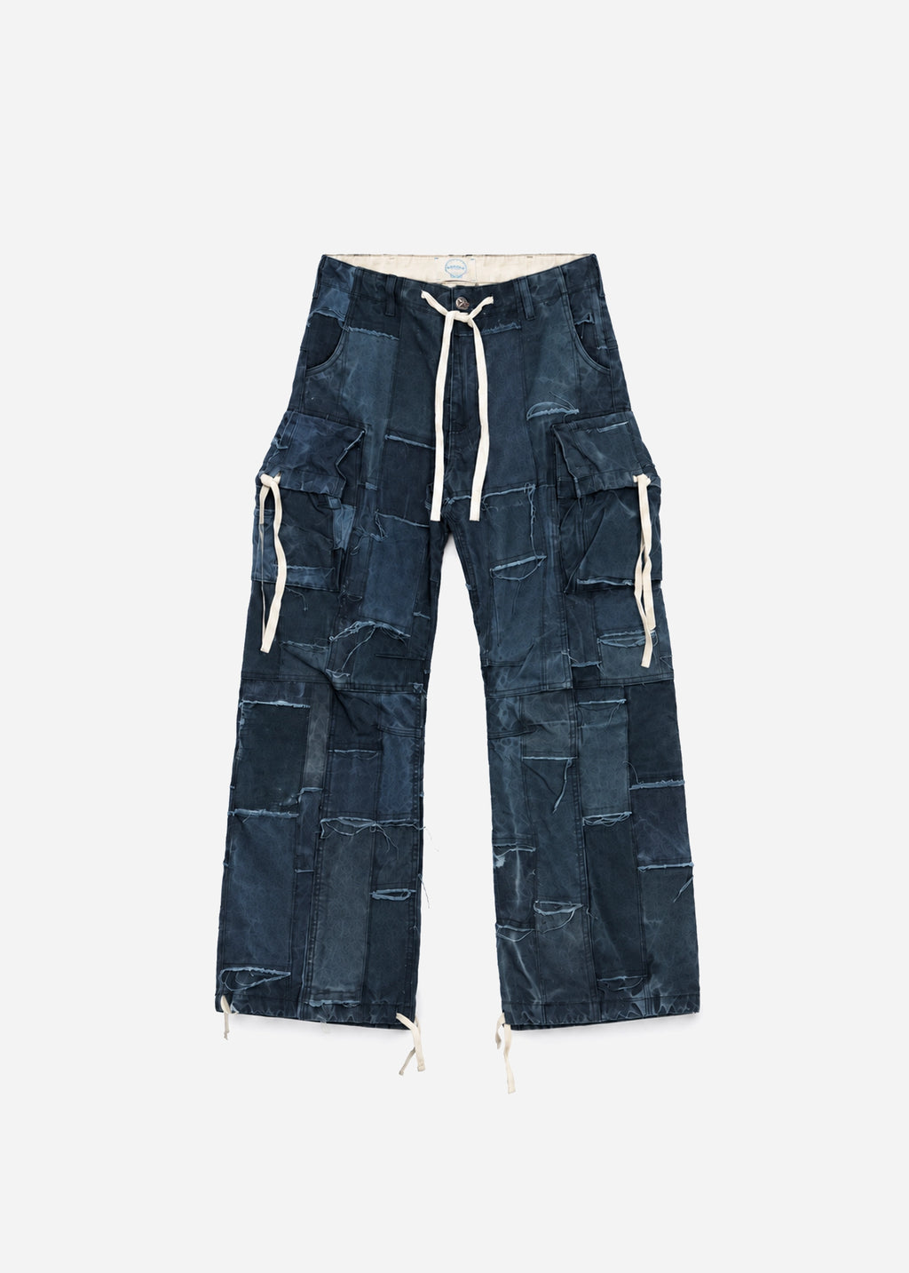 PATCHWORK CARGO PANTS - NAVY