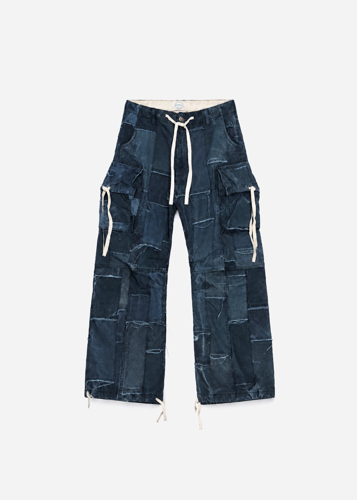 PATCHWORK CARGO PANTS - NAVY