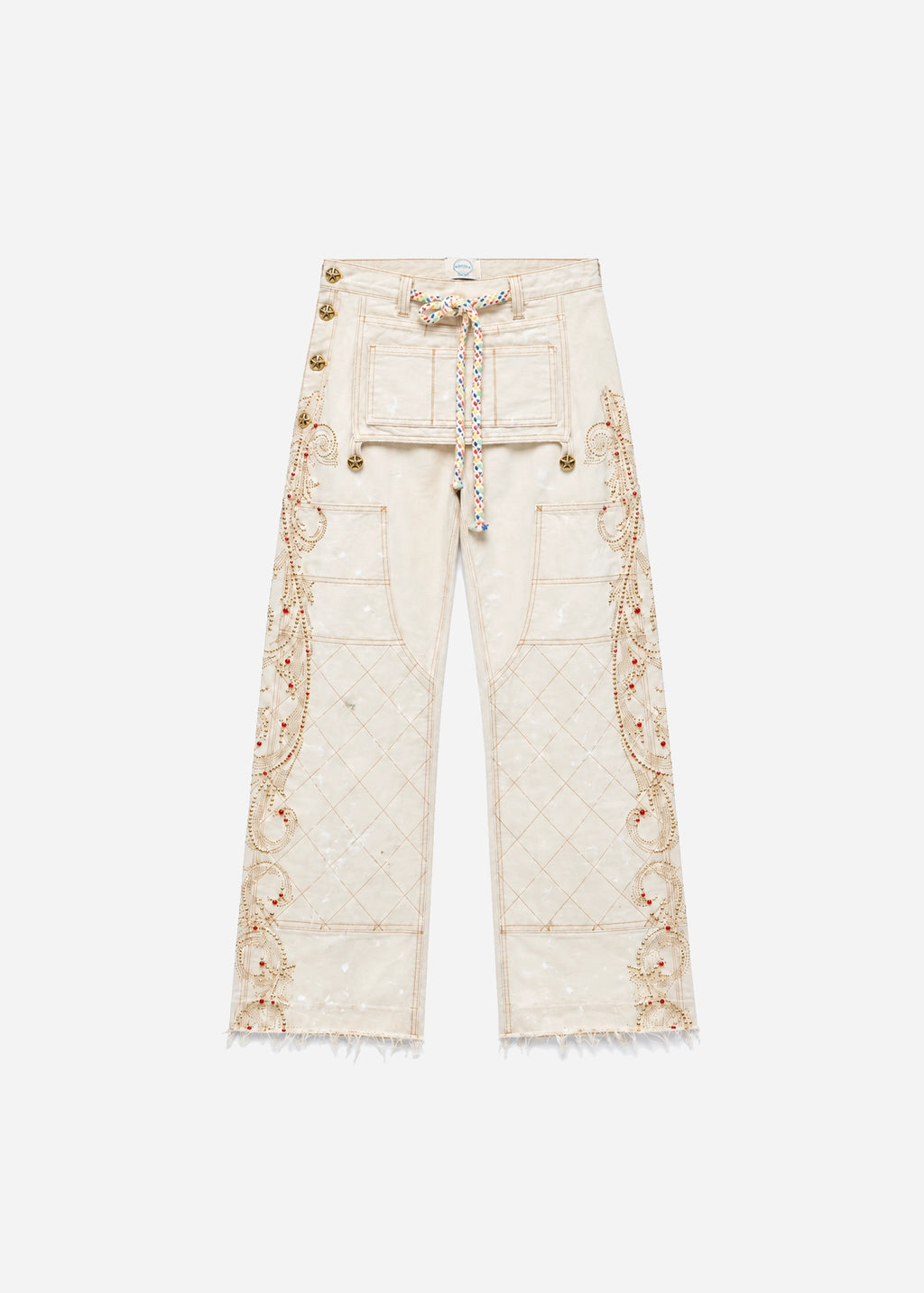 CANVAS DOUBLE KNEES - OFF WHITE