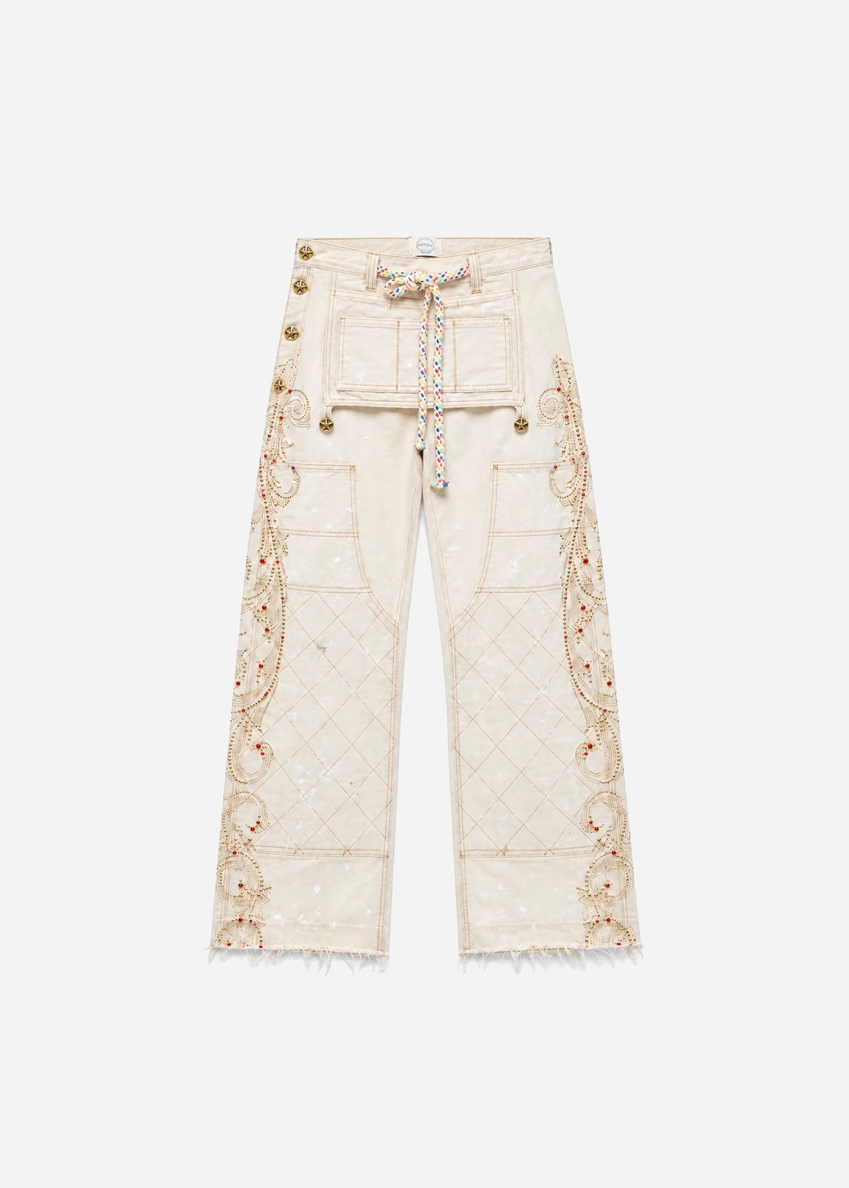 CANVAS DOUBLE KNEES - OFF WHITE