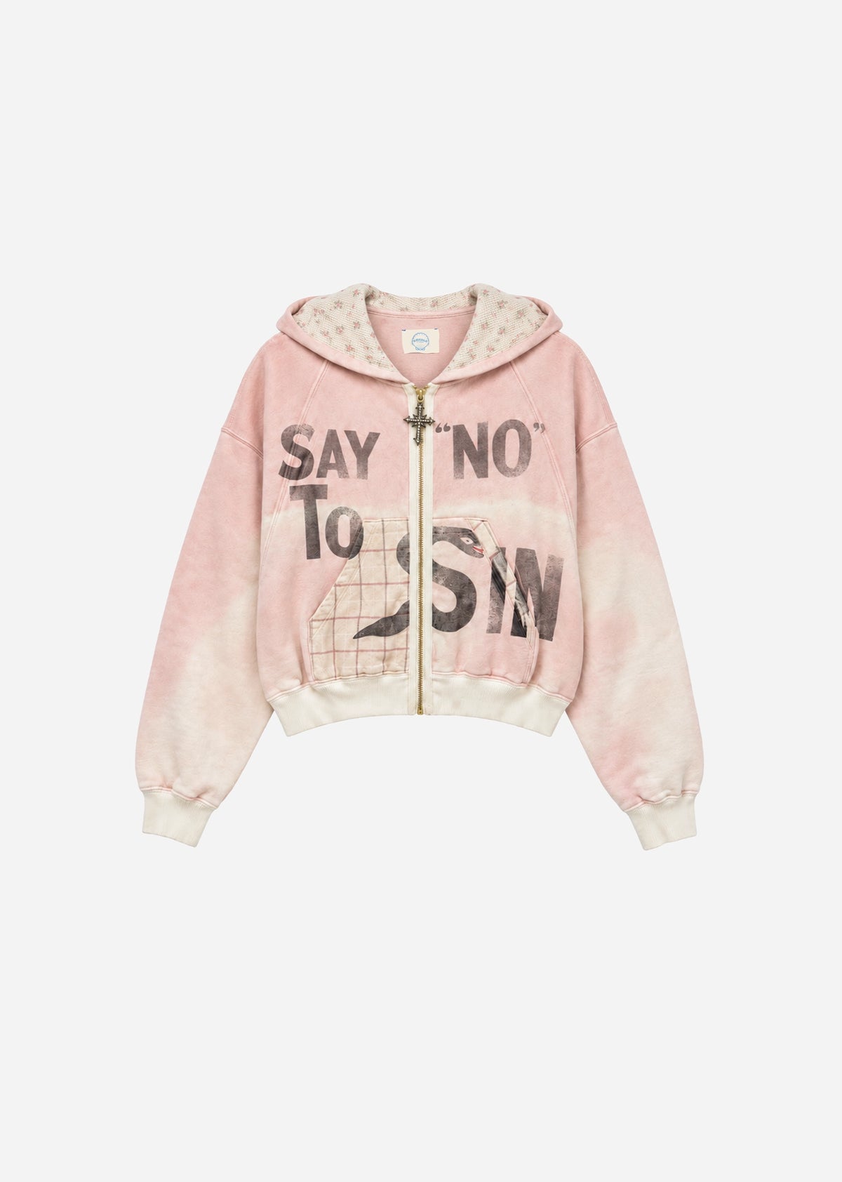 FLORAL ZIP UP - PINK