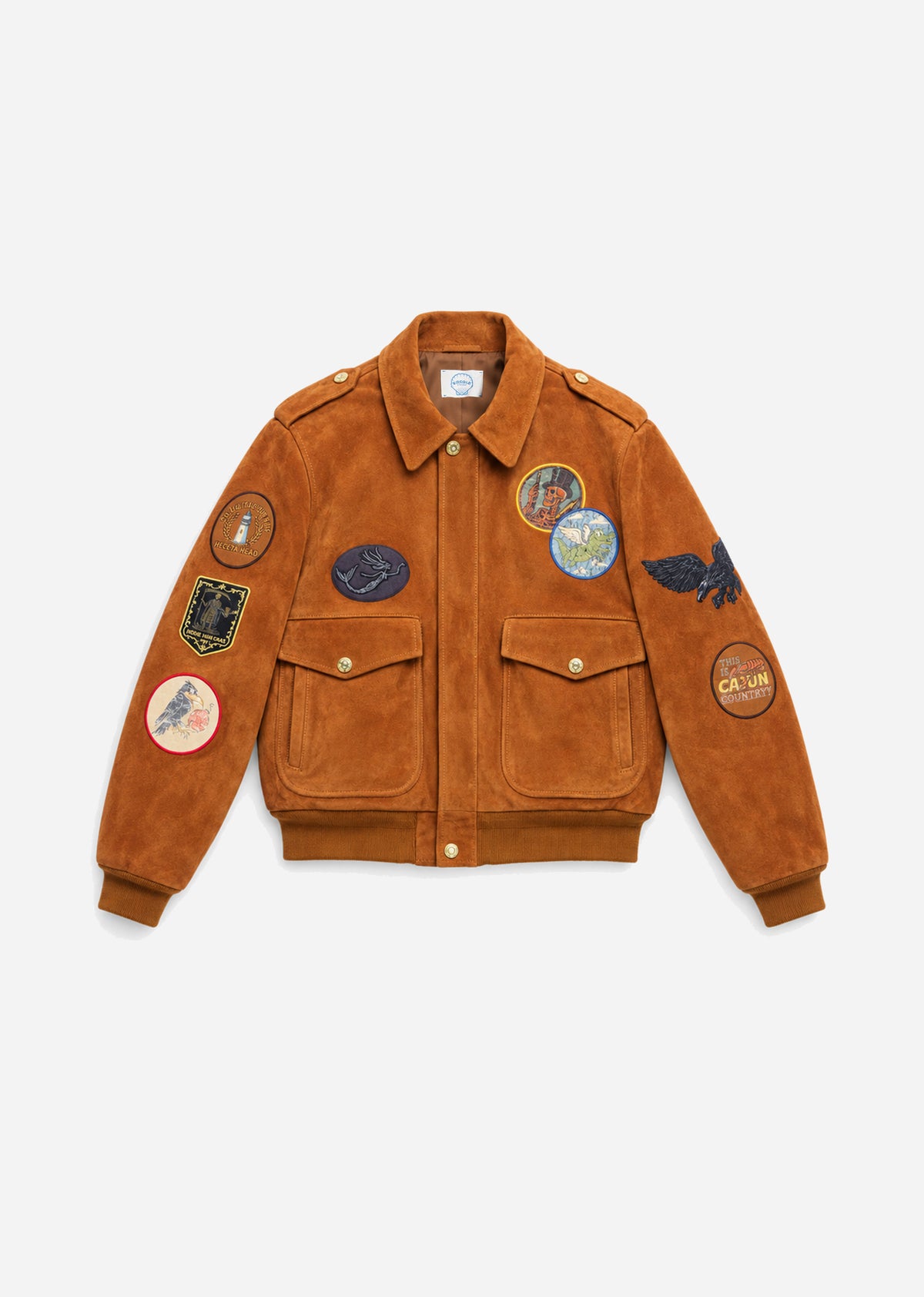 PATCHED SUEDE JACKET - BROWN