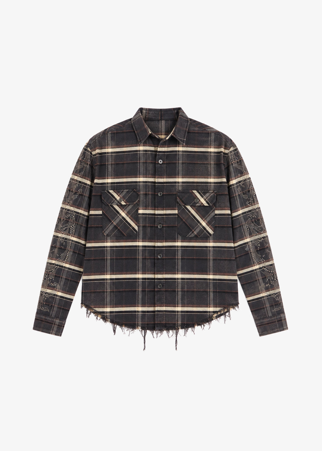 VINTAGE STUDDED FLANNEL - ONYX BLACK