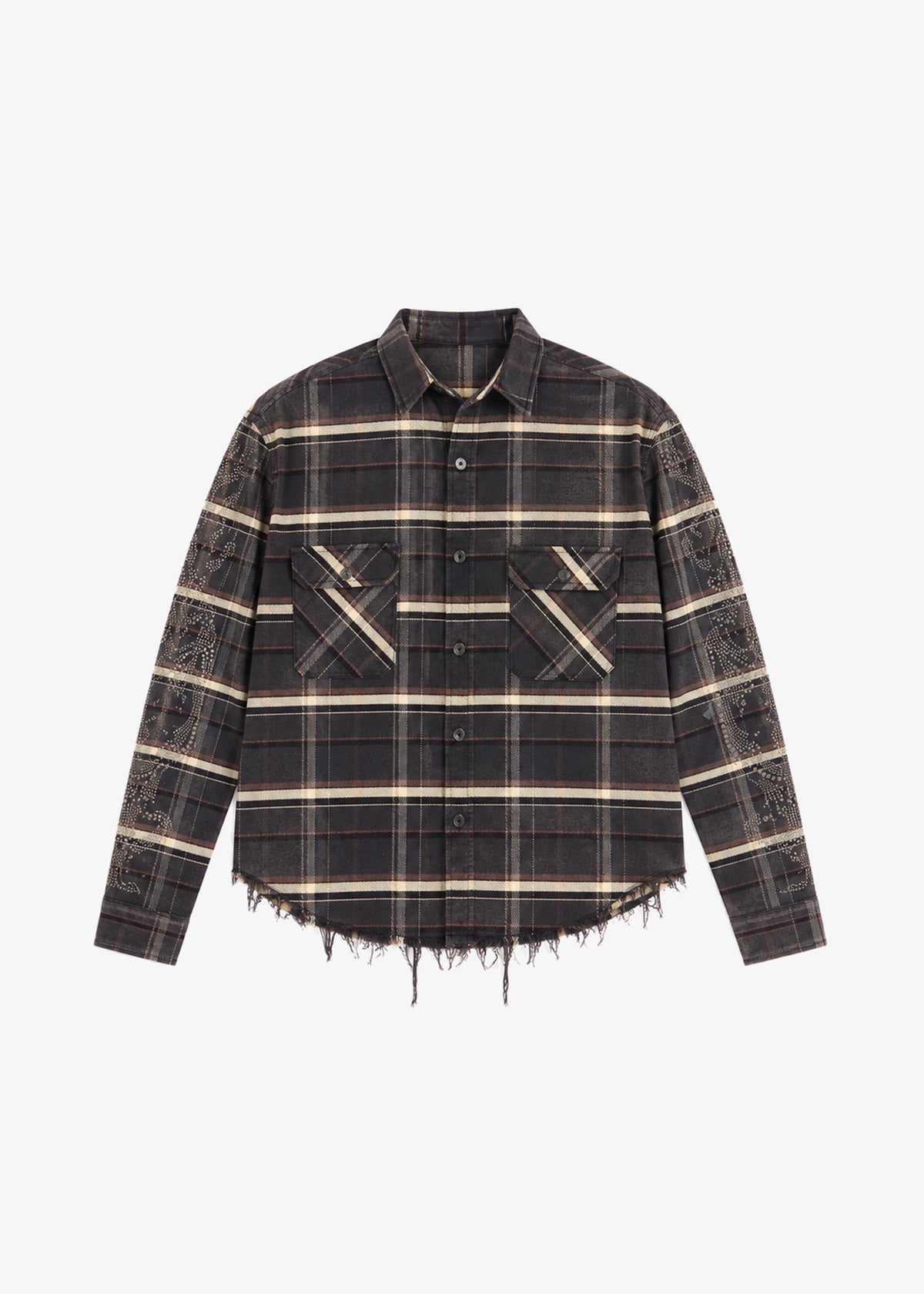 VINTAGE STUDDED FLANNEL - ONYX BLACK