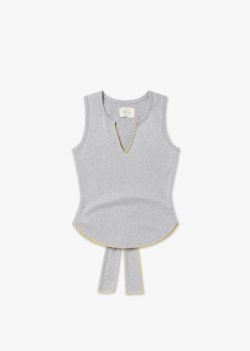 TIE BACK TANK TOP - HEATHER GREY