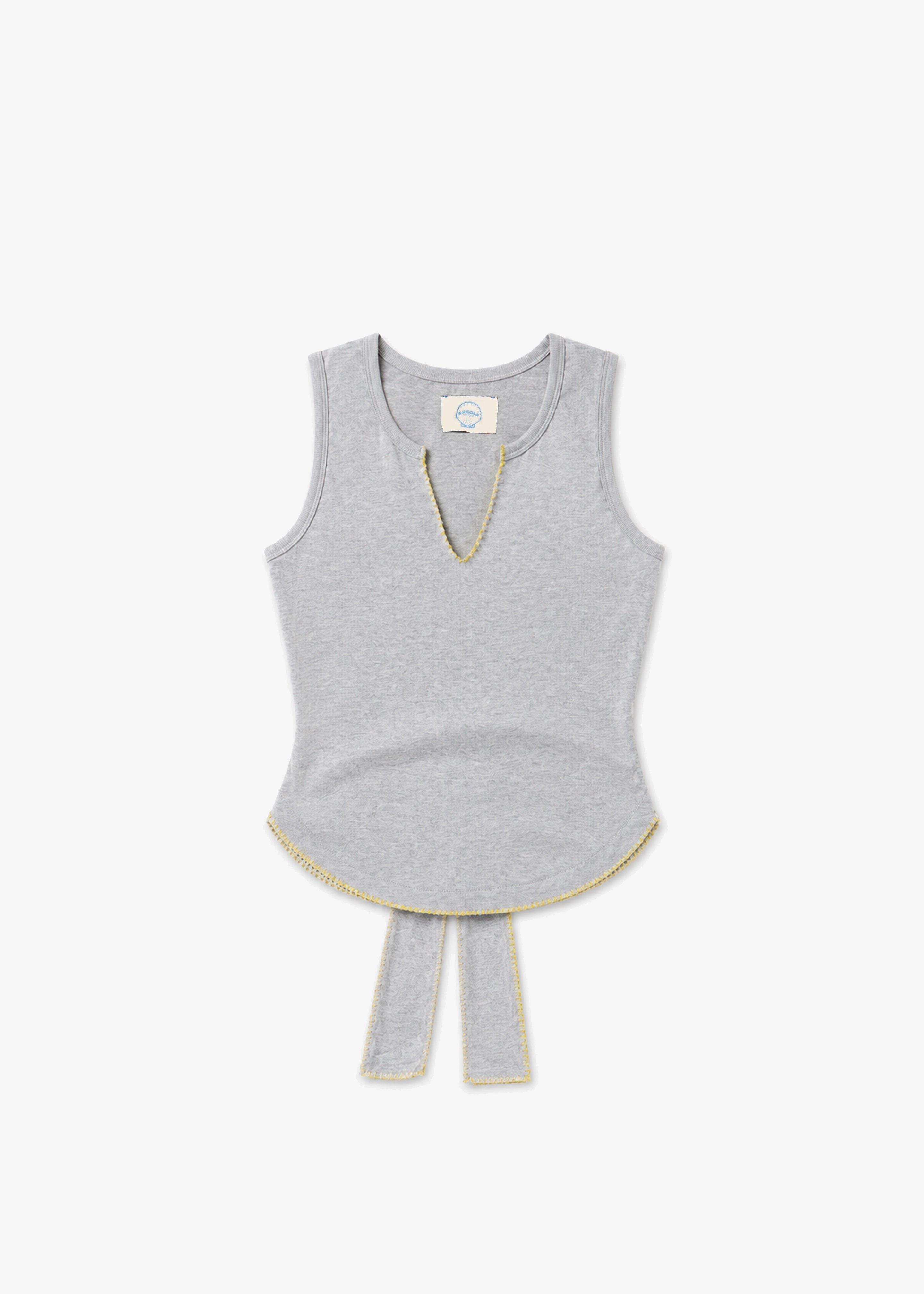 TIE BACK TANK TOP - HEATHER GREY
