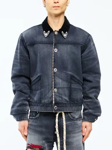 VATICAN SMOKE DENIM JACKET - BLACK