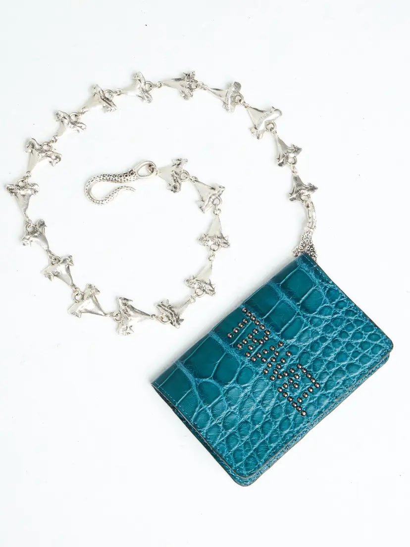 PASSPORT HOLDER W/ CHAIN - TURQOISE